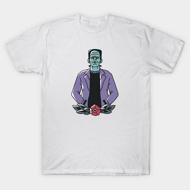 Vintage Frankenstein's Monster Emblem T-Shirt by SLAG_Creative